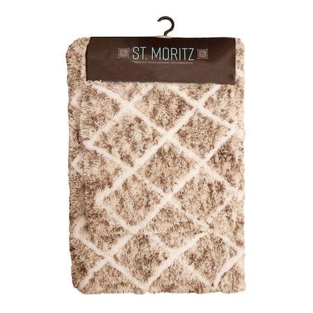 Monarch Brands St Mortiz 2 Piece Rug Set - Space Dyed, Beige PNP-STM-SD-BEIGE